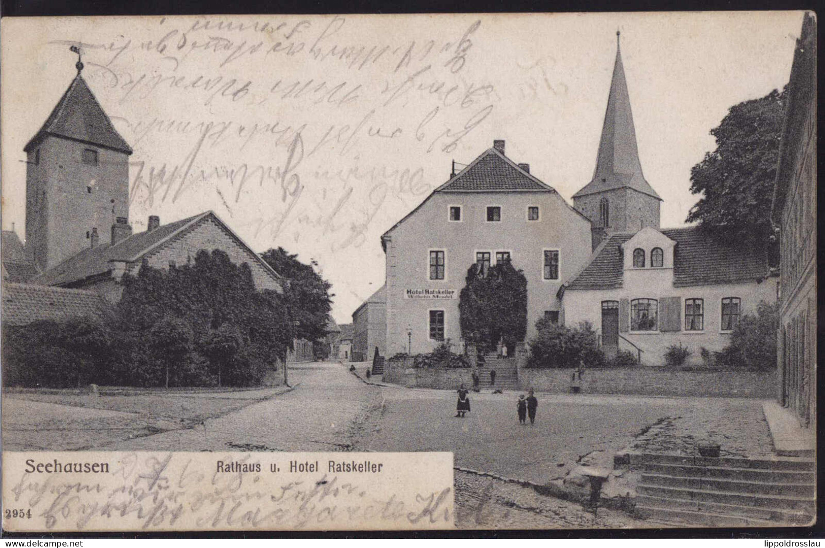 Gest. O-3223 Seehausen Hotel Gasthaus Ratskeller 1906 - Lutherstadt Eisleben