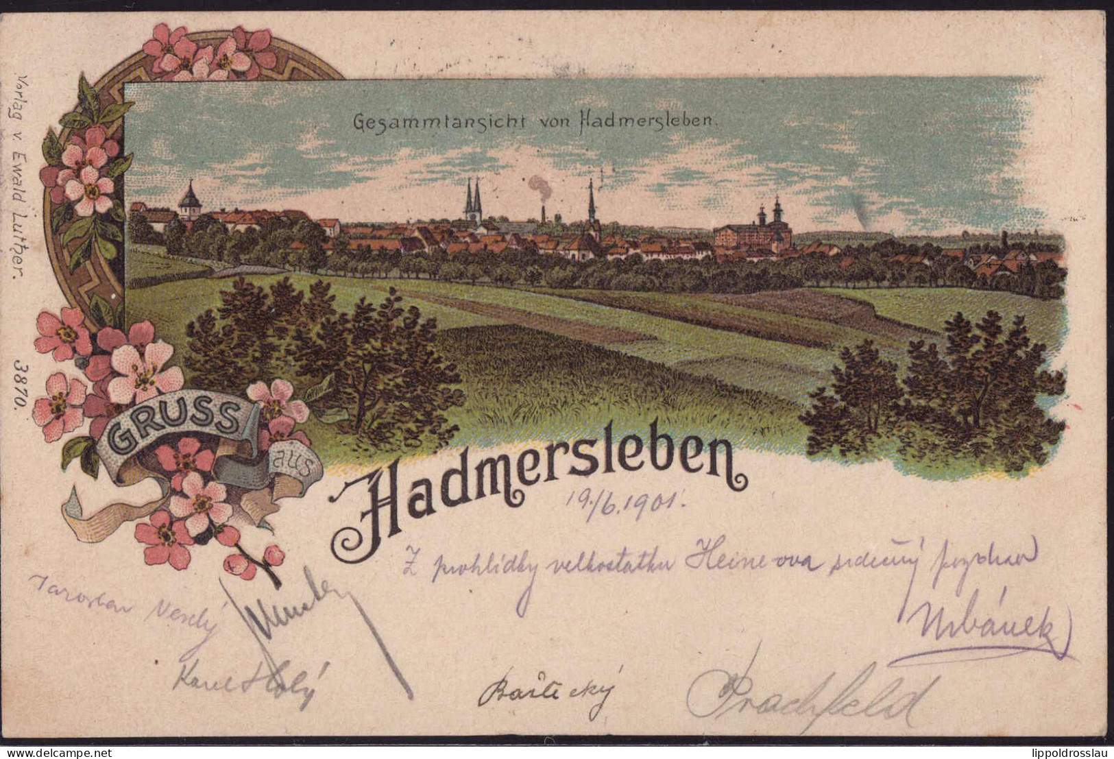 Gest. O-3234 Hadmersleben Blick Zum Ort 1901, EK 9mm - Oschersleben