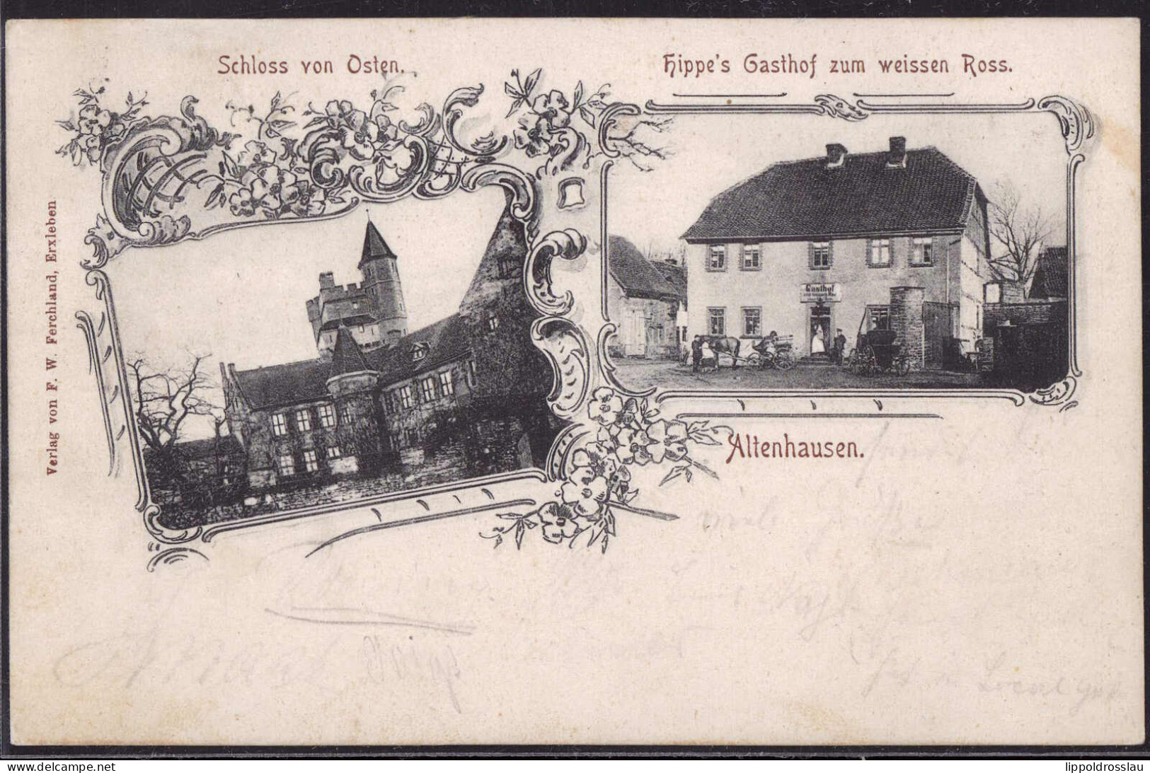 Gest. O-3241 Altenhausen Hippes Gasthaus Zum Weissen Ross 1903 - Haldensleben