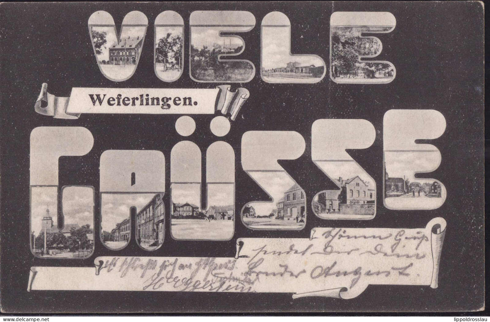 Gest. O-3243 Weferlingen Mehrbild-Grüße Soldatenpost 1905 - Haldensleben