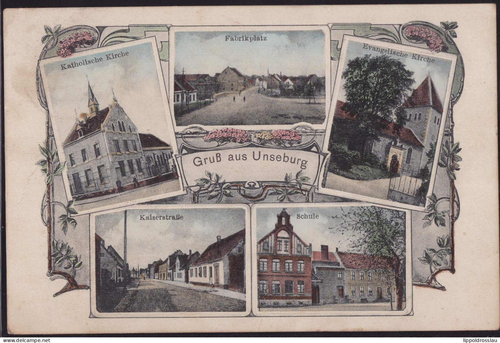 Gest. O-3251 Unseburg Fabrikplatz Kaiserstraße Schule 1910 - Stassfurt