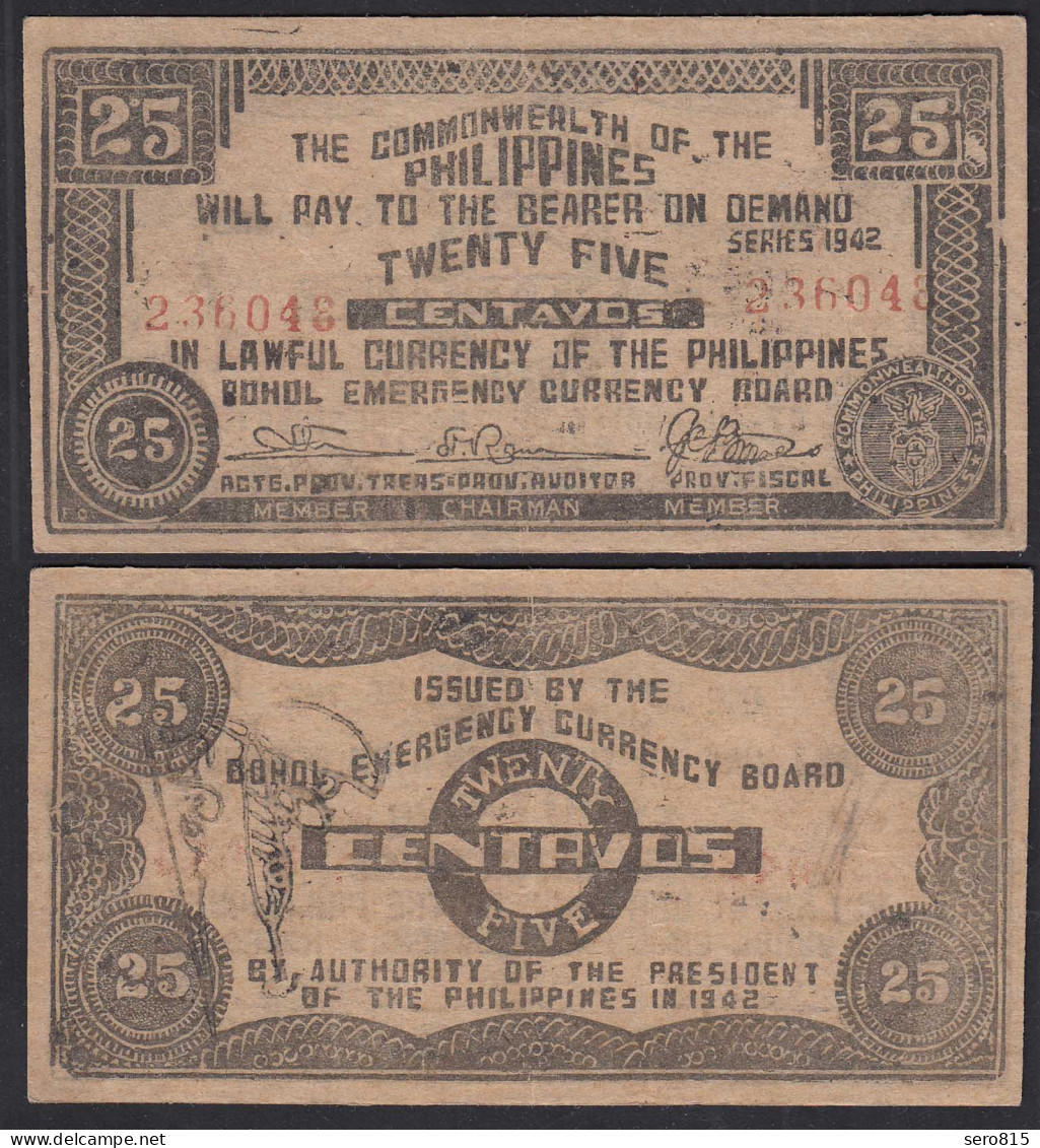 PHILIPPINEN - PHILIPPINES 25 Centavos Banknote Notgeld 1942 VF   (32388 - Autres - Asie
