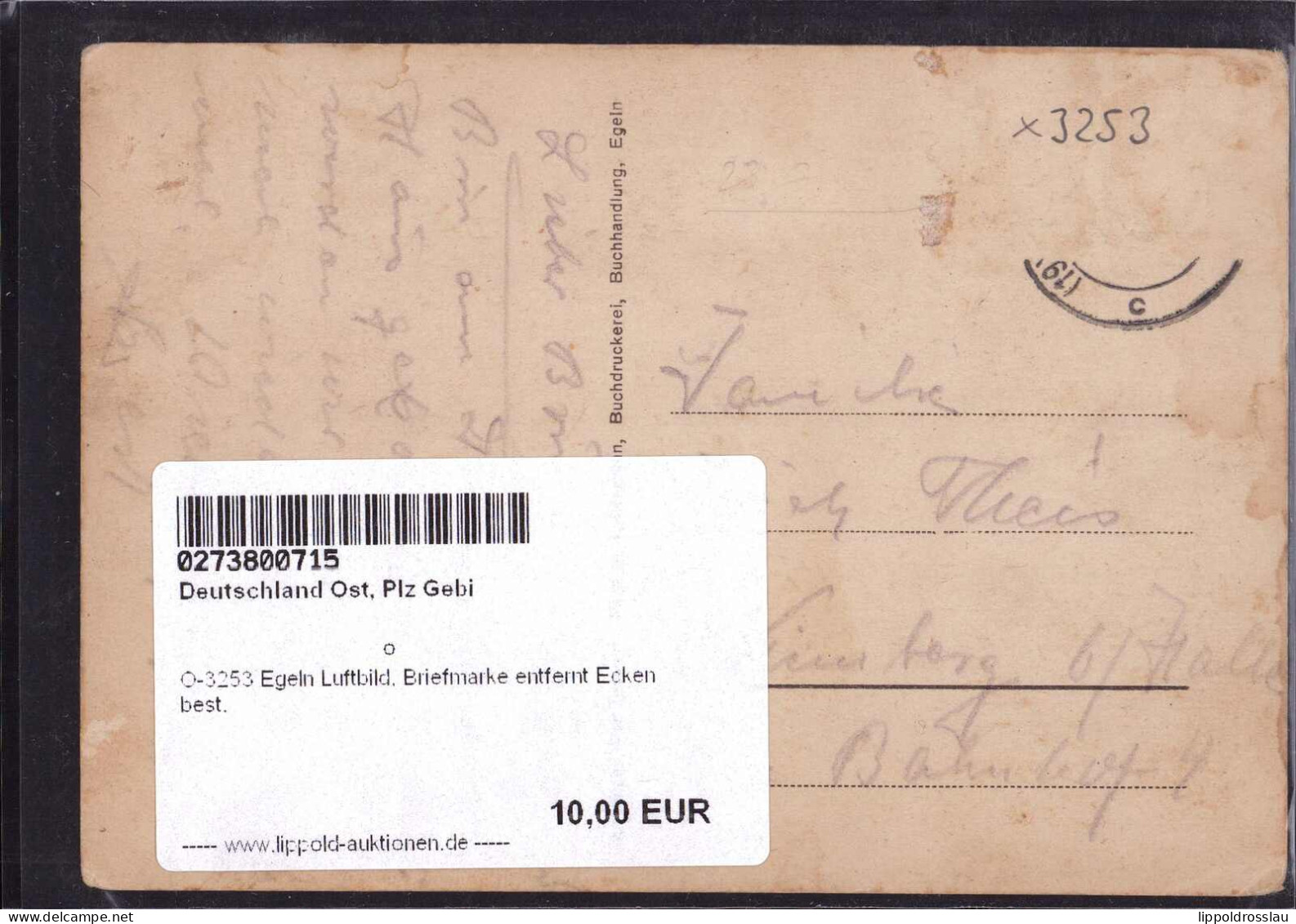 Gest. O-3253 Egeln Luftbild, Briefmarke Entfernt Ecken Best. - Stassfurt