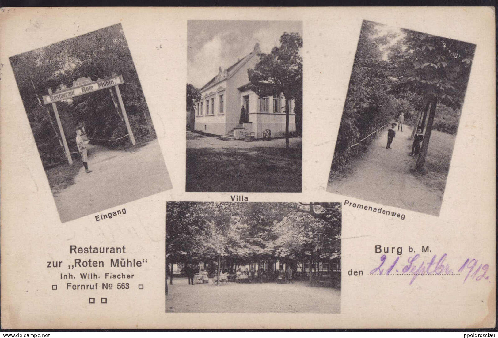 * O-3270 Burg Gasthaus Zur Roten Mühel 1912 - Burg