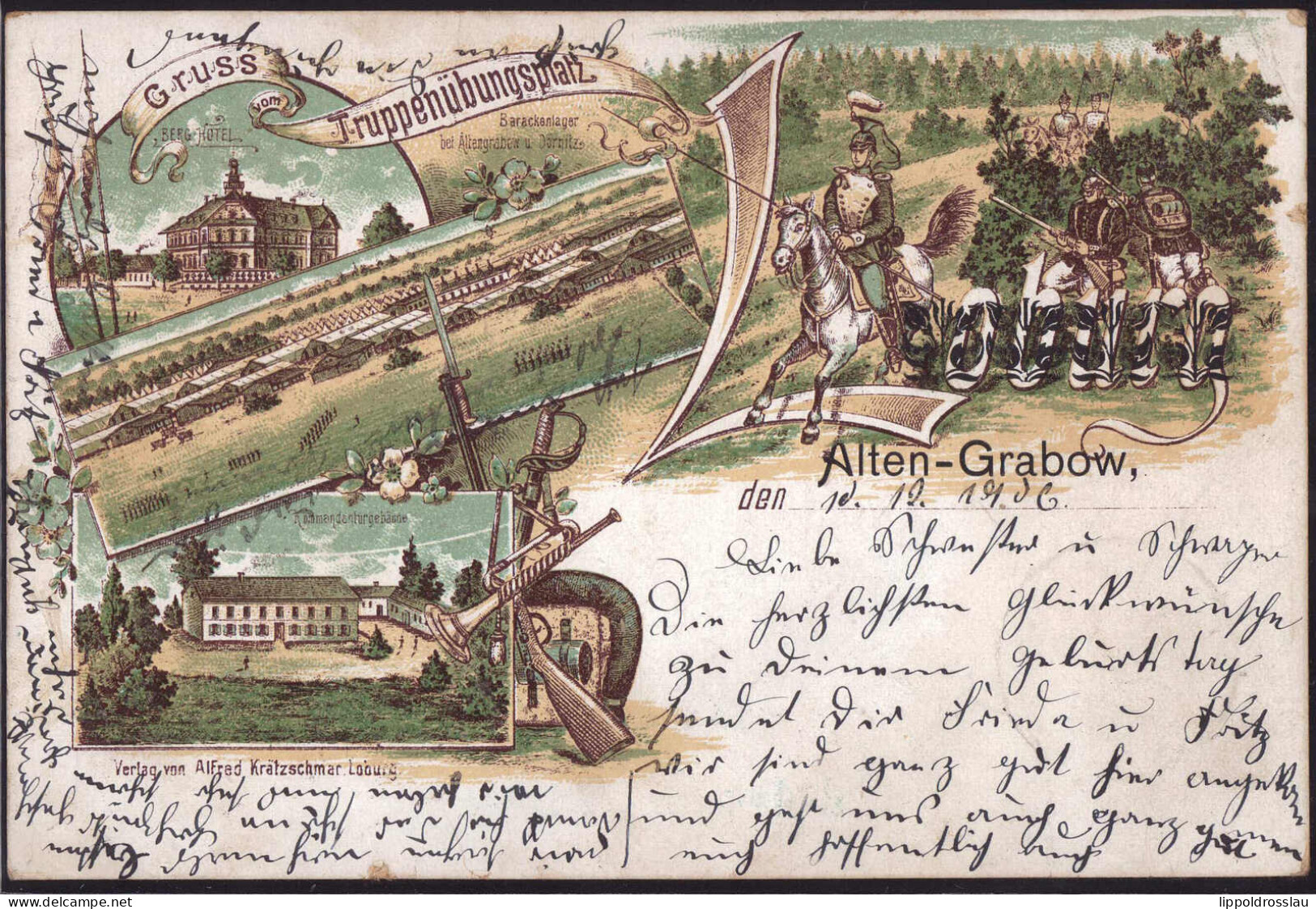 Gest. O-3271 Altengrabow Truppenübungsplatz 1906, Briefmarke Entfernt - Burg