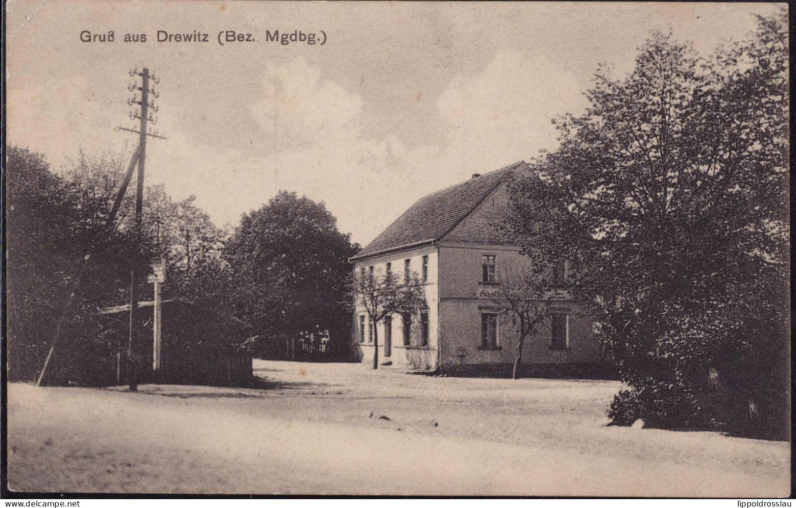 Gest. O-3271 Drewitz Gasthaus, Feldpost 1917 - Burg