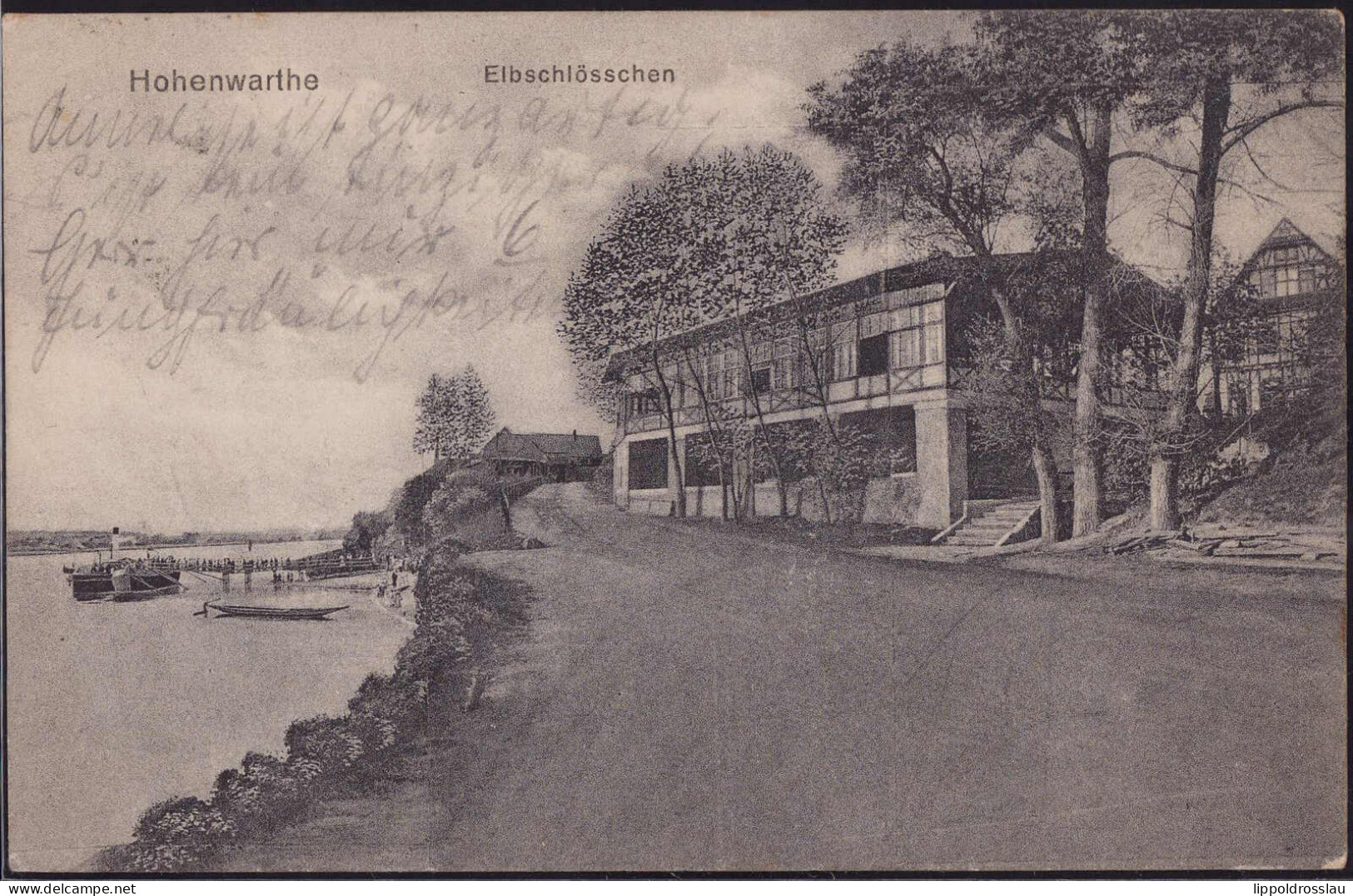 Gest. O-3271 Hohenwarthe Lostau Gasthaus Elbschlößchen 1923 - Burg