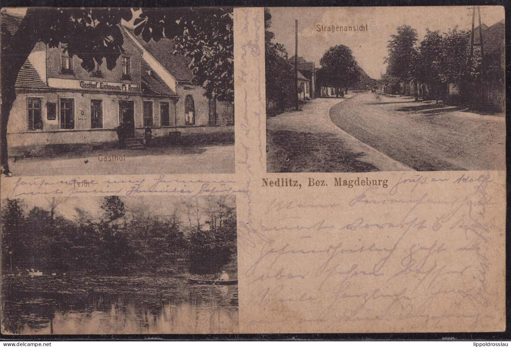 Gest. O-3271 Nedlitz Gasthaus Zum Eichbaum 1921 - Burg