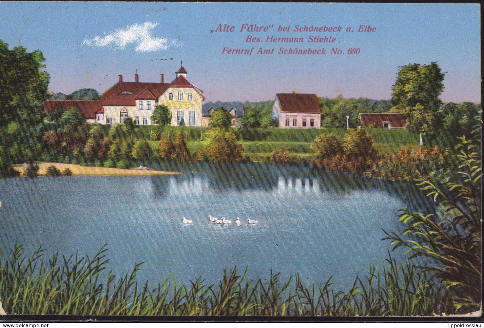 Gest. O-3300 Schönebeck Gasthaus Alte Fähre 1927 - Schönebeck (Elbe)