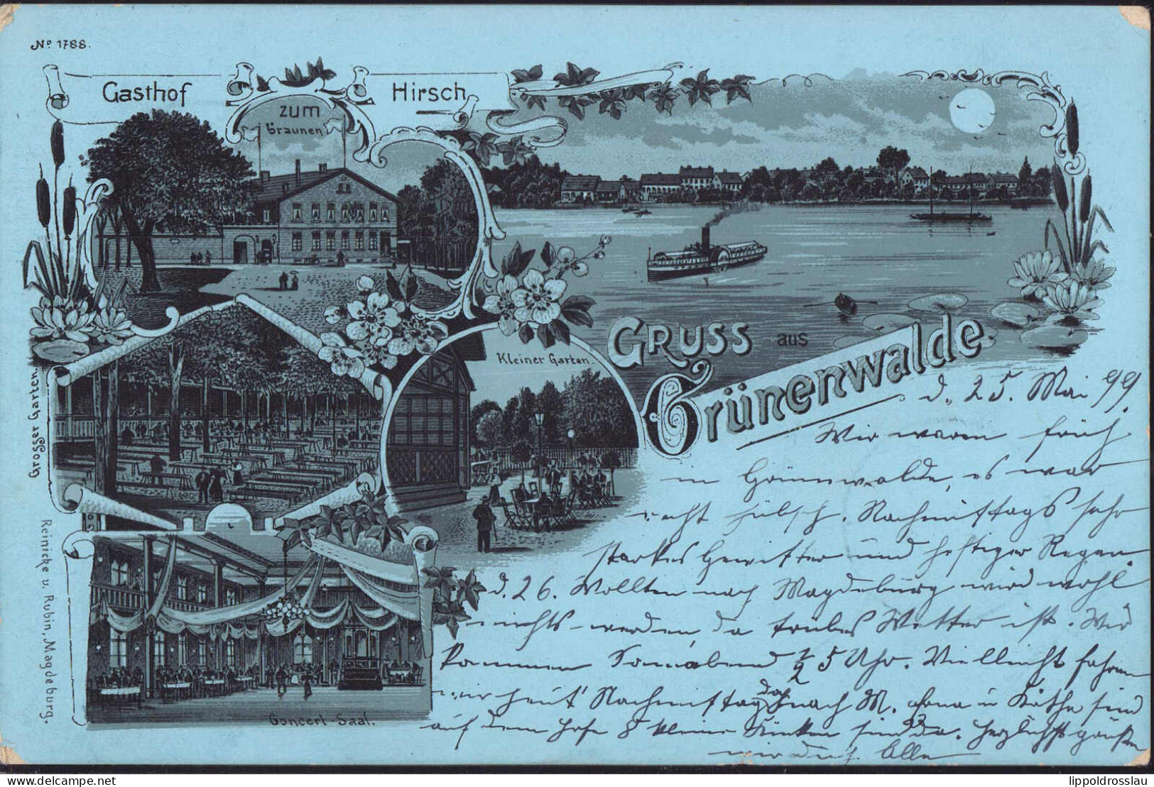 Gest. O-3300 Schönebeck Grünenwalde Gasthaus Zum Braunen Hirsch 1899 - Schönebeck (Elbe)