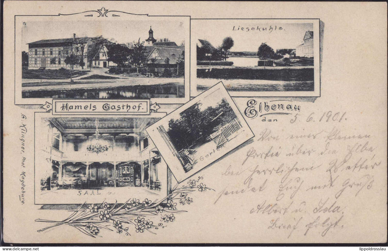 Gest. O-3301 Elbenau Hamels Gasthaus 1901 - Schoenebeck (Elbe)