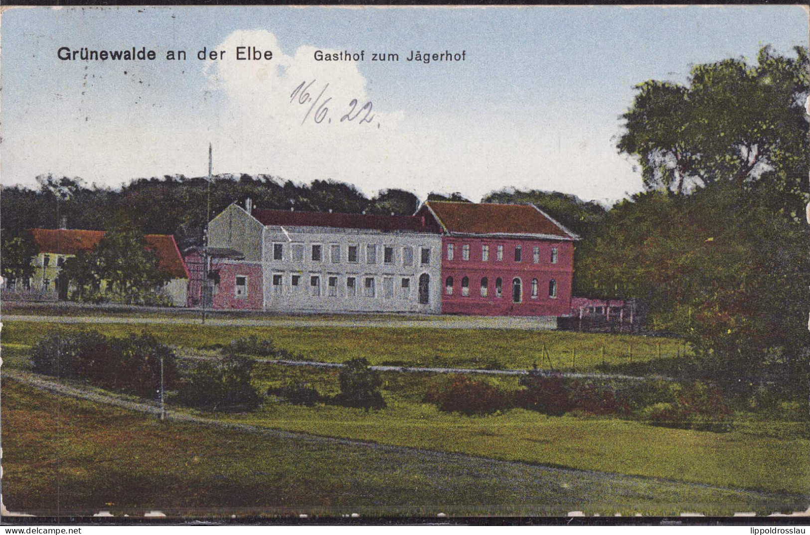 Gest. O-3301 Grünewalde Gasthaus Zum Jägerhof 1922 - Schönebeck (Elbe)