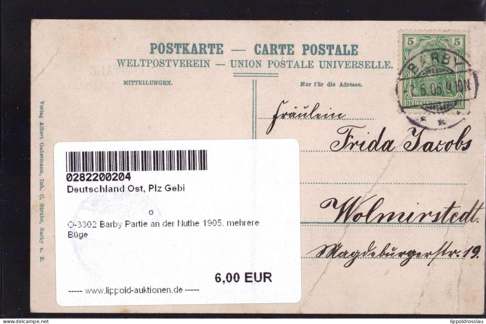 Gest. O-3302 Barby Partie An Der Nuthe 1905, Mehrere Büge - Schönebeck (Elbe)