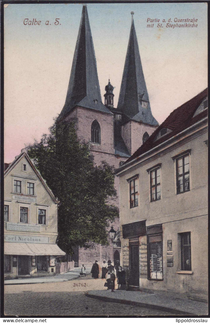 Gest. O-3310 Calbe Querstraße Kirche, Feldpost 1918 - Schoenebeck (Elbe)