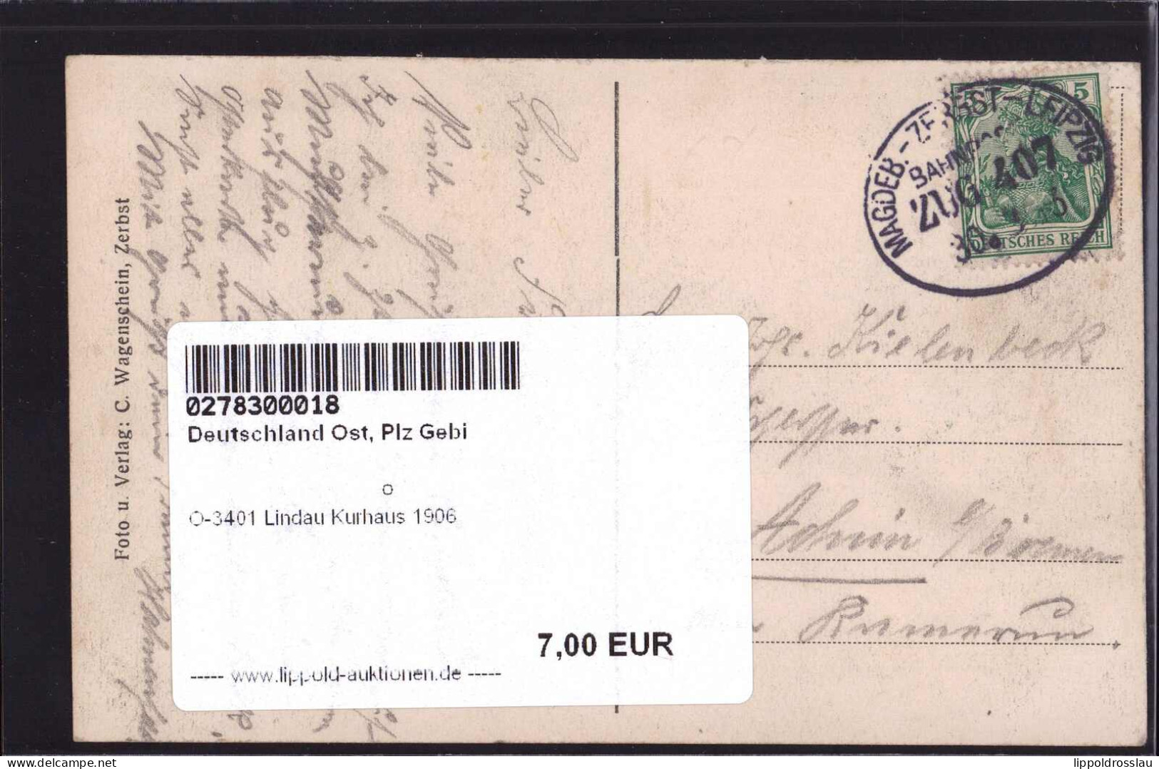 Gest. O-3401 Lindau Kurhaus 1906 - Zerbst