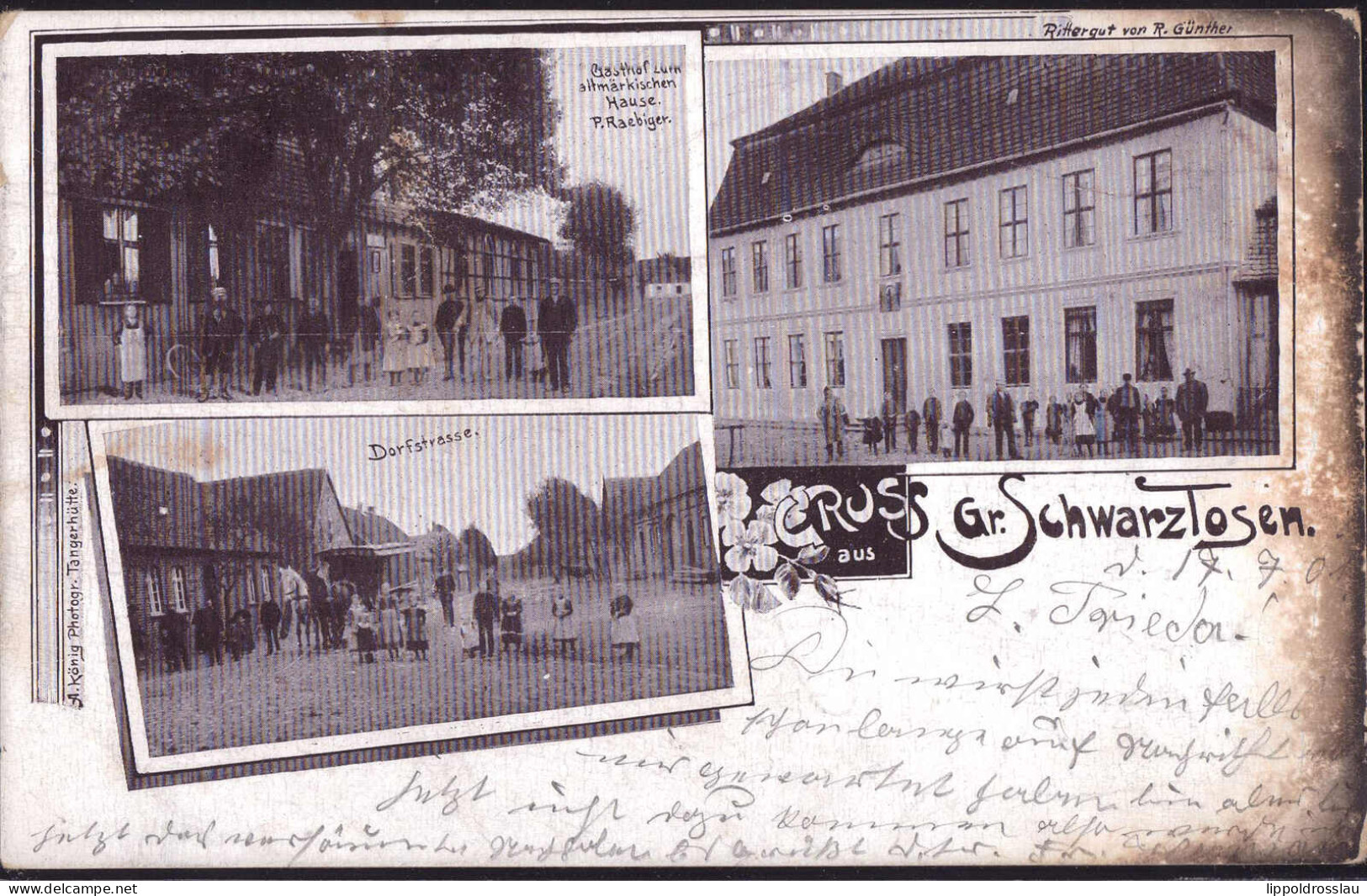 Gest. O-3511 Schwarzlosen Gasthaus Zum Altmärkischen Hause Dorfstraße Rittergut 1901, Etwas Best. - Tangerhütte