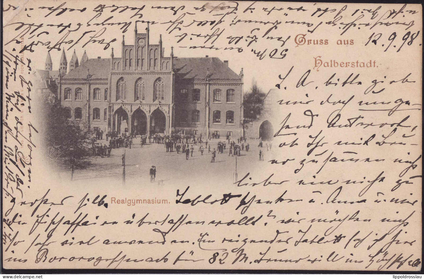 Gest. O-360 Halberstadt Gymnasium 1898 - Halberstadt