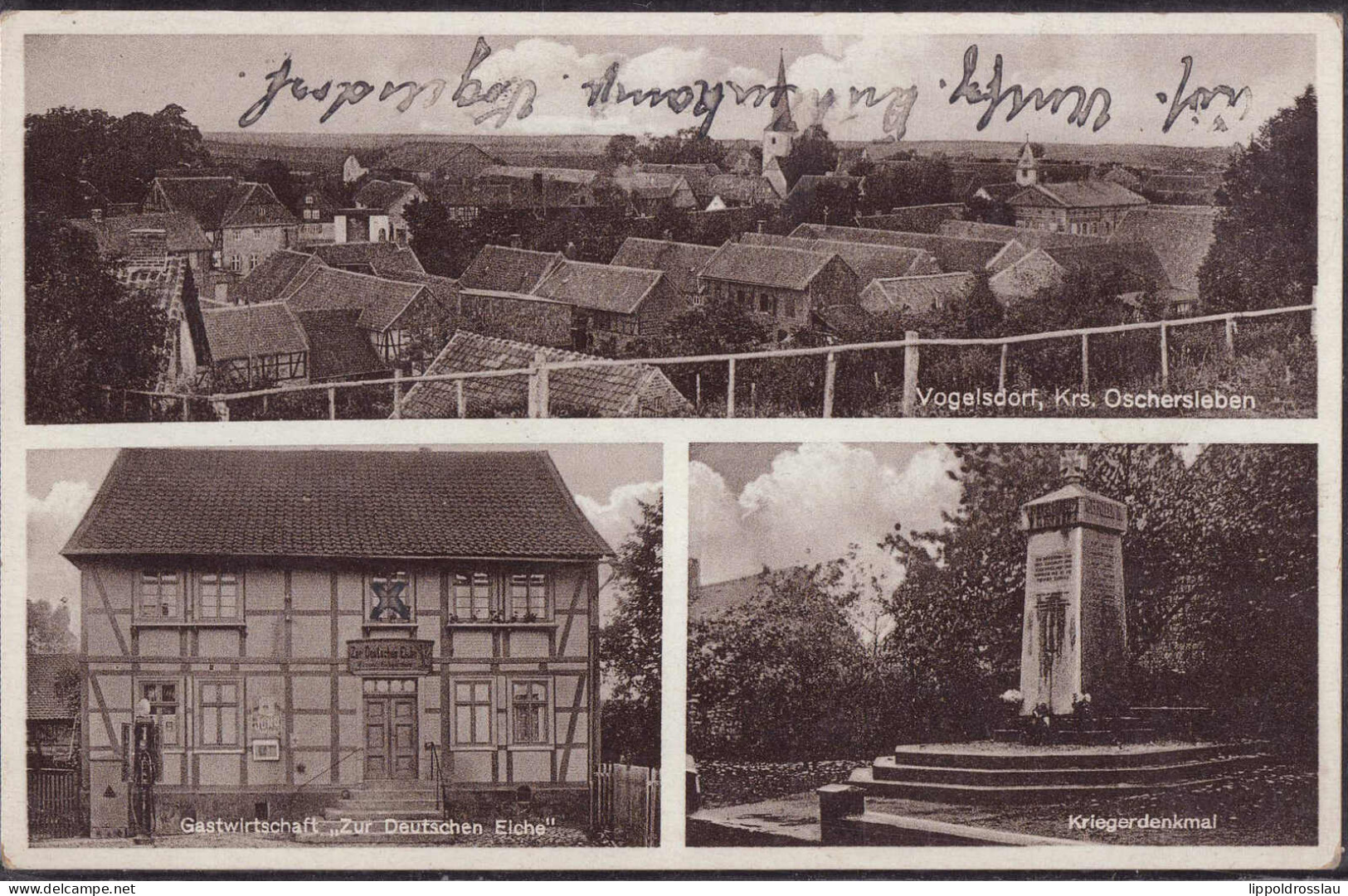 Gest. O-3601 Vogelsdorf Gasthaus Zur Deutschen Eiche, Feldpost 1940 - Halberstadt