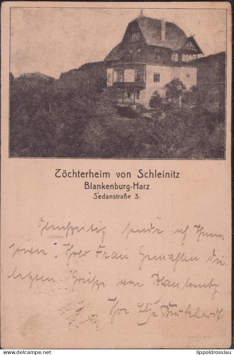 Gest. O-3720 Blankenburg Töchterheim Von Schleinitz 1921 - Blankenburg