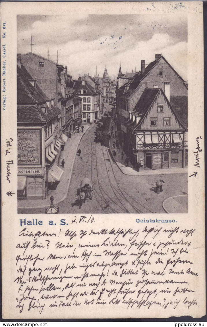 Gest. O-4000 Halle Geiststraße 1910, Unterrand Mit Mottenfraß - Halle (Saale)