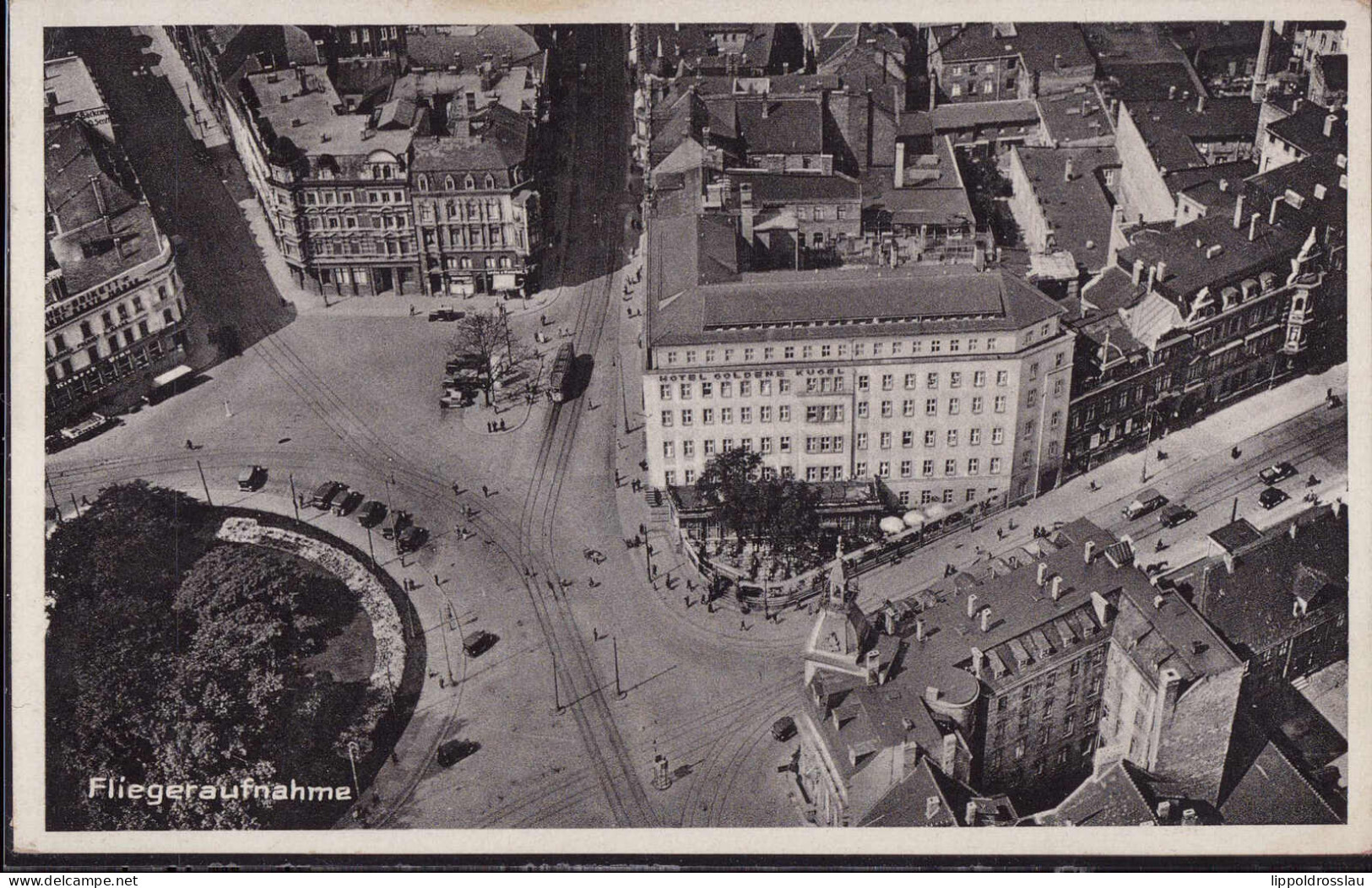 Gest. O-4000 Halle Hotel Goldene Kugel Luftbild 1930 - Halle (Saale)