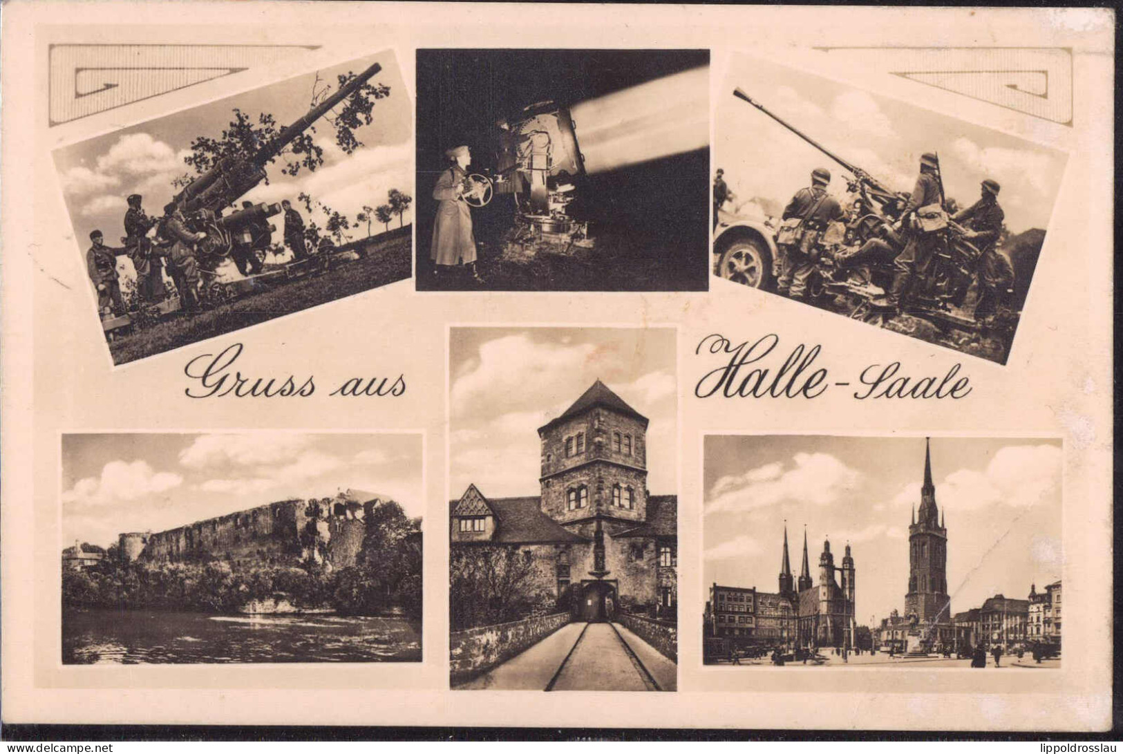 Gest. O-4000 Halle Militärische Grüße, Feldpost 1940 - Halle (Saale)