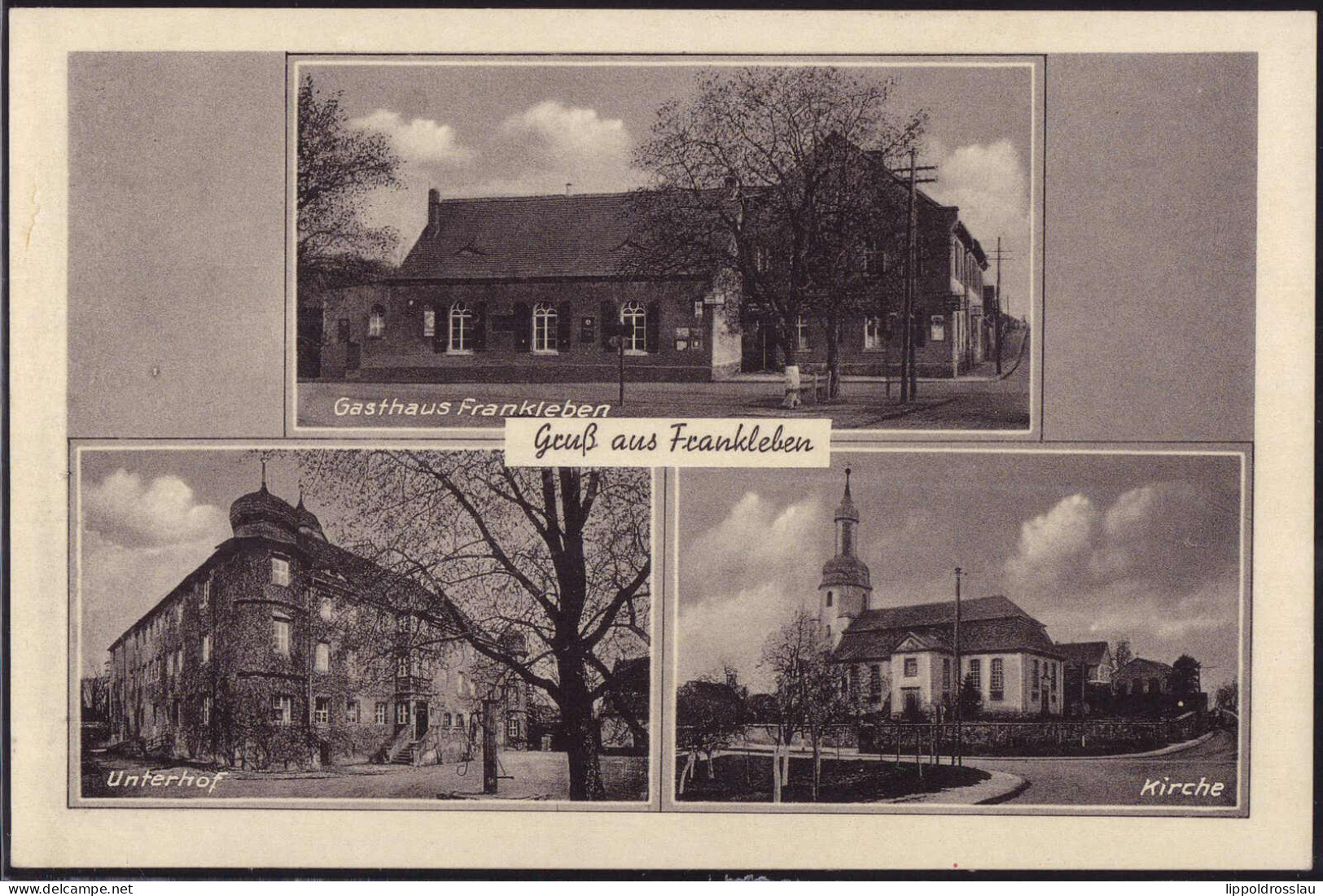 * O-4209 Frankleben Gasthaus Unterhof Kirche - Merseburg