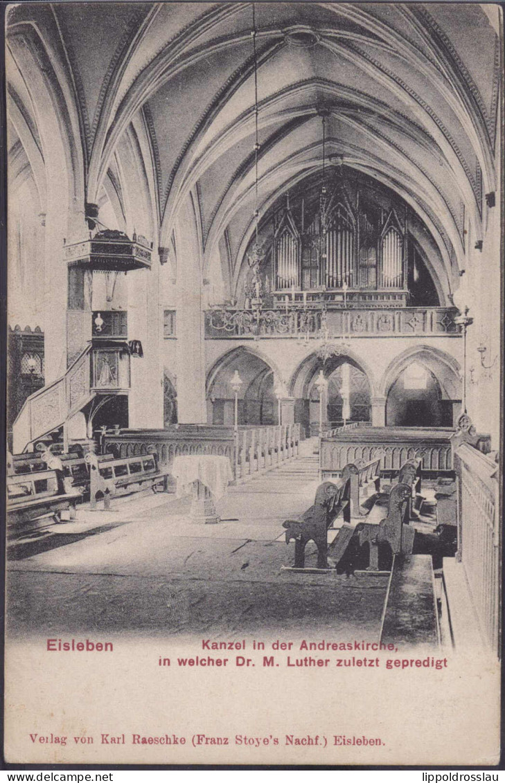 Gest. O-4250 Eisleben Inneres Der Andreaskirche 1908 - Lutherstadt Eisleben