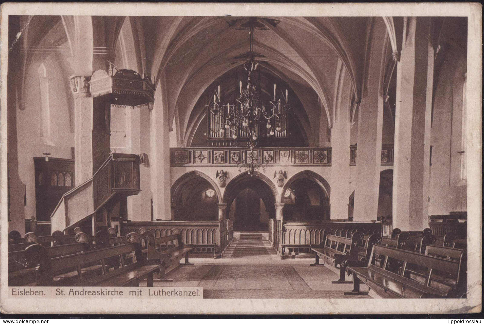 Gest. O-4250 Eisleben Inneres St. Andreaskirche, Feldpost 1915, EK 2cm - Lutherstadt Eisleben