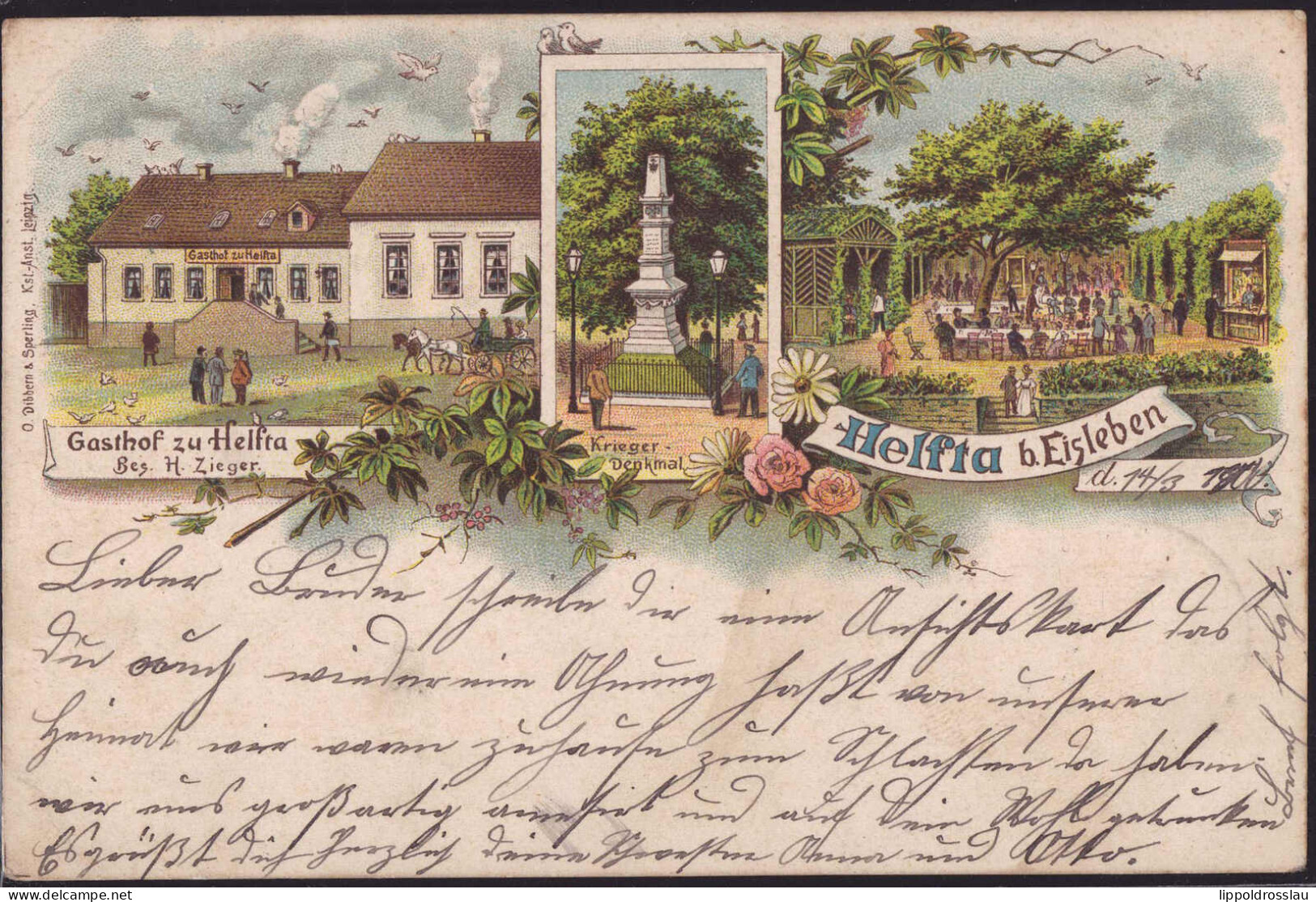 Gest. O-4250 Helfta Bei Eisleben Gasthaus Zieger 1900 - Lutherstadt Eisleben