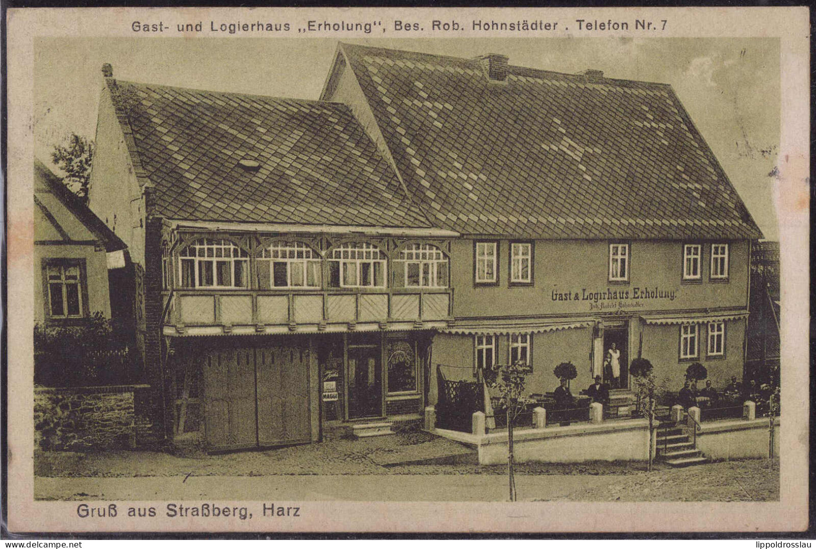 Gest. O-4301 Straßberg Gasthaus Erholung 1924 - Quedlinburg