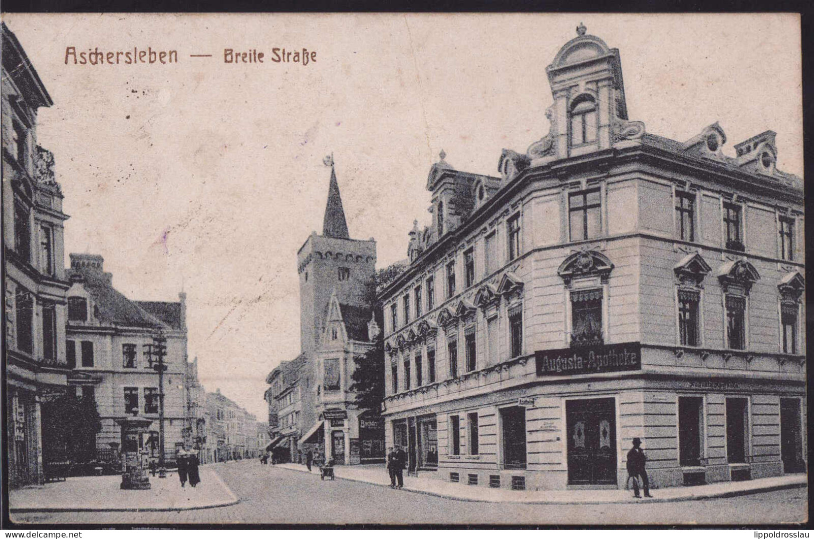 Gest. O-4320 Aschersleben Breite Straße Augusta-Apotheke 1919 - Aschersleben