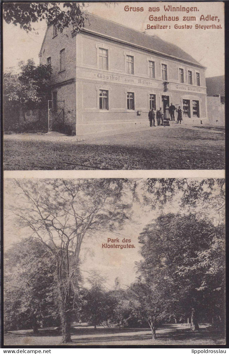 Gest. O-4321 Winningen Gasthaus Zum Adler 1911 - Aschersleben