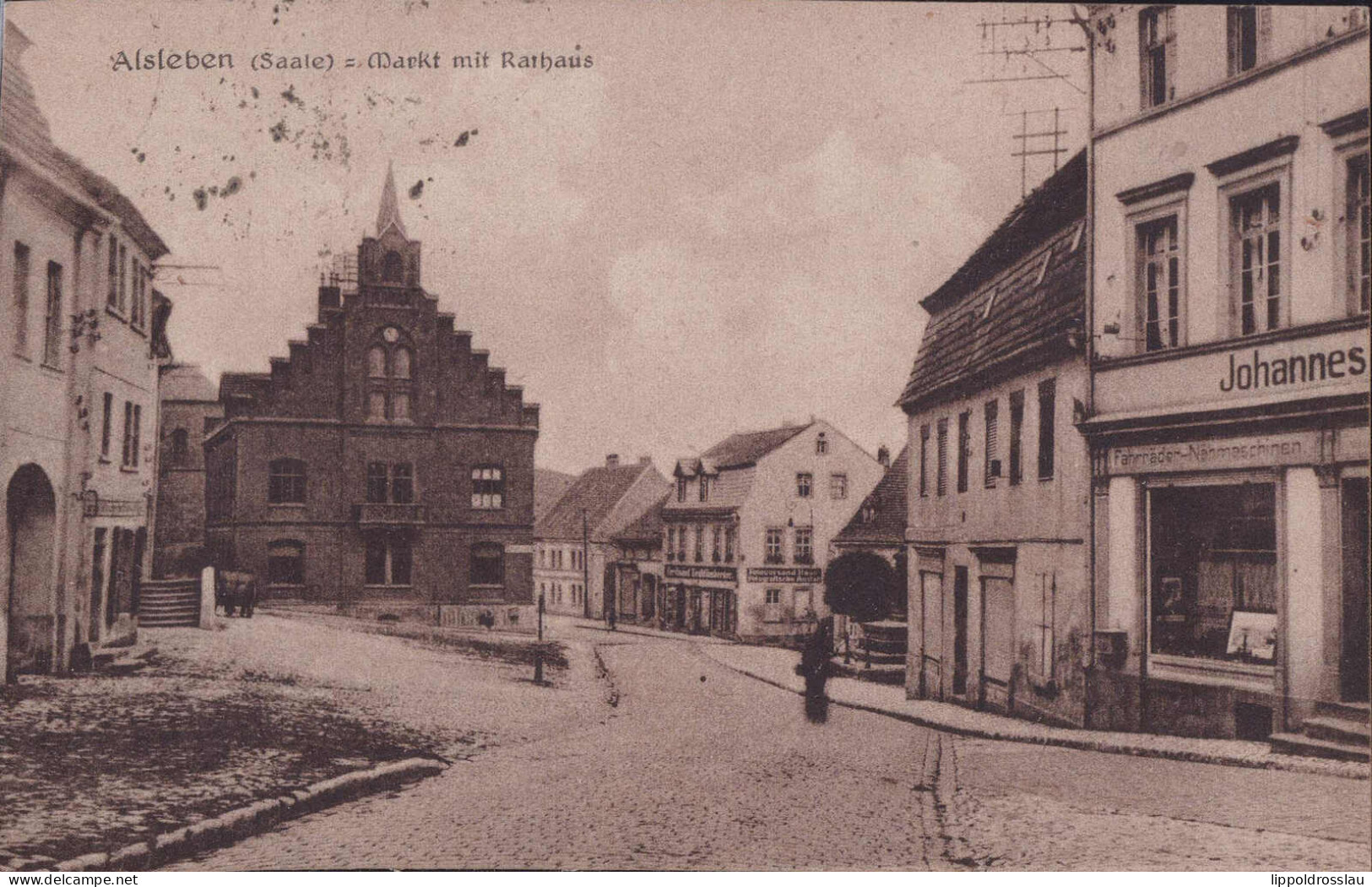 Gest. O-4342 Alsleben Markt Rathaus 1925 - Bernburg (Saale)