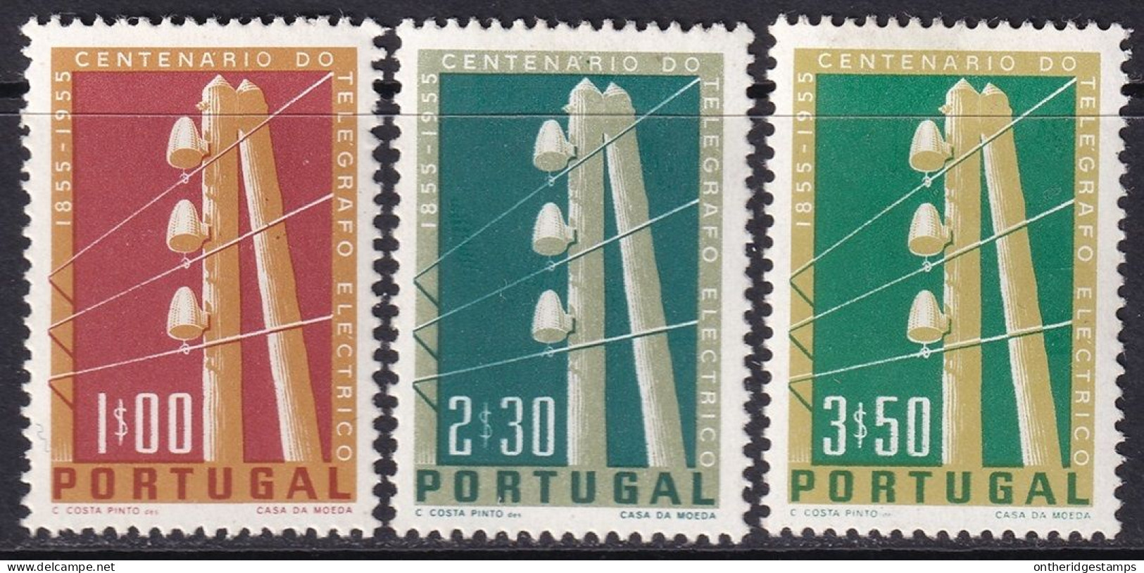 Portugal 1955 Sc 813-5 Mundifil 815-7 Set MH* Heavy Hinging - Neufs