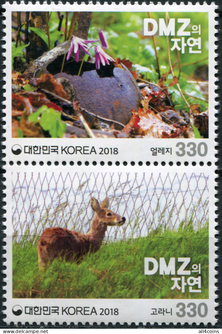 South Korea 2018. Natural Life In The DMZ (III) (MNH OG) Block Of 2 Stamps - Korea, South