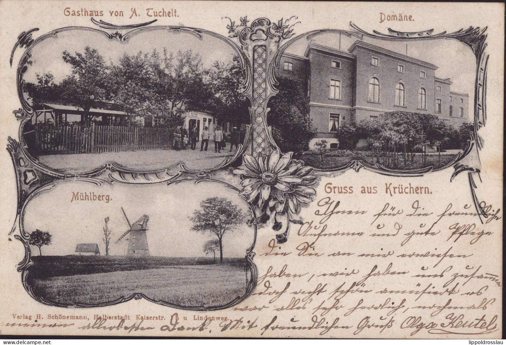 Gest. O-4351 Krüchern Gasthaus Tuchelt Domäne Mühlberg 1905 - Bernburg (Saale)