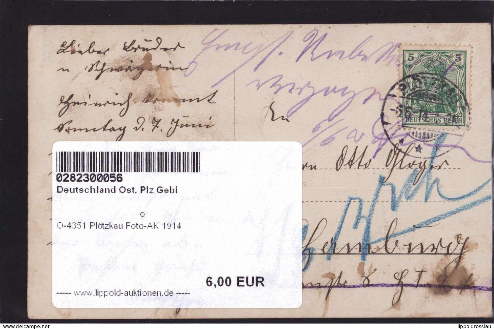 Gest. O-4351 Plötzkau Foto-AK 1914 - Bernburg (Saale)