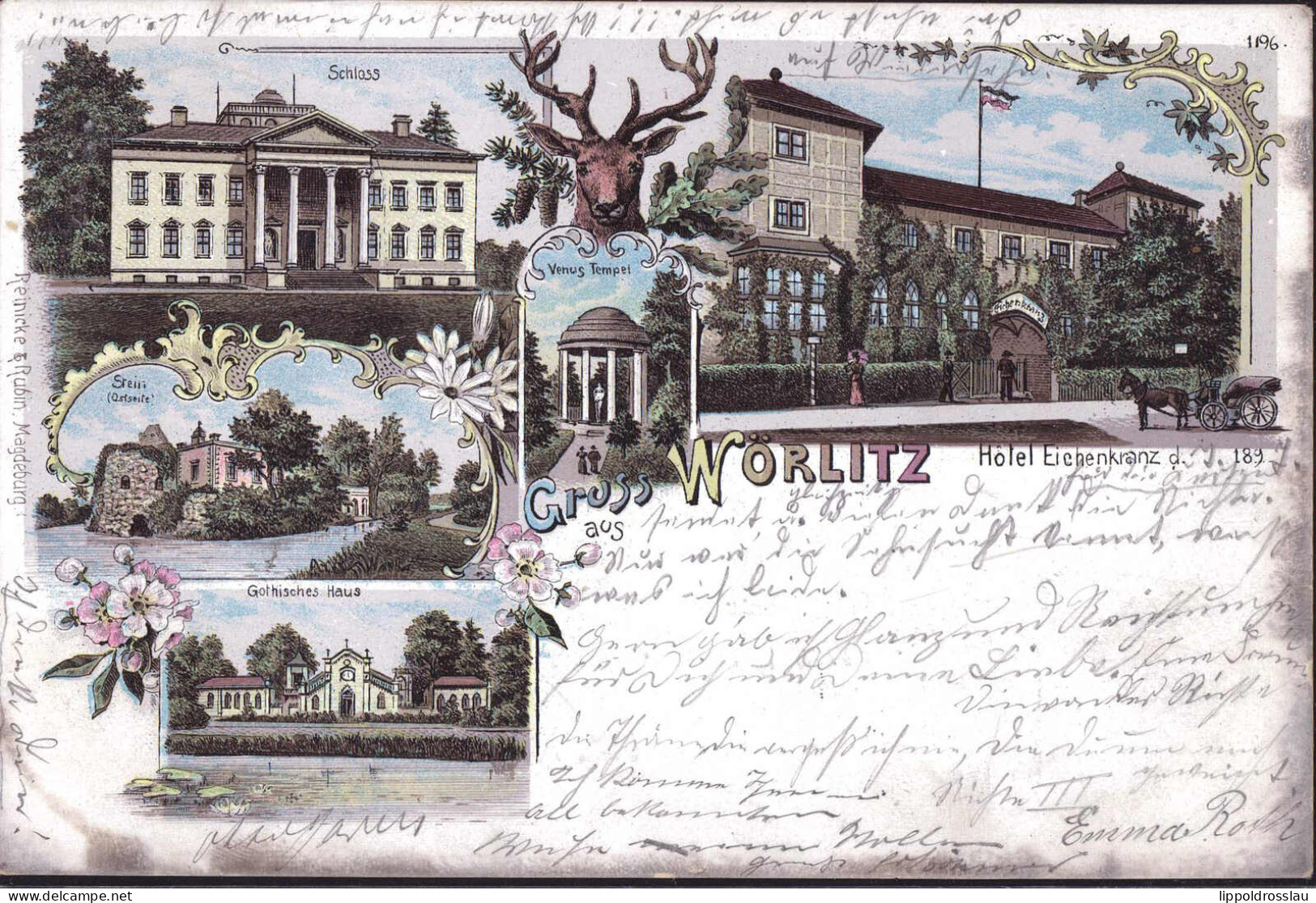 Gest. O-4414 Wörlitz Hotel Gasthaus Eichenkranz 1897 - Bitterfeld