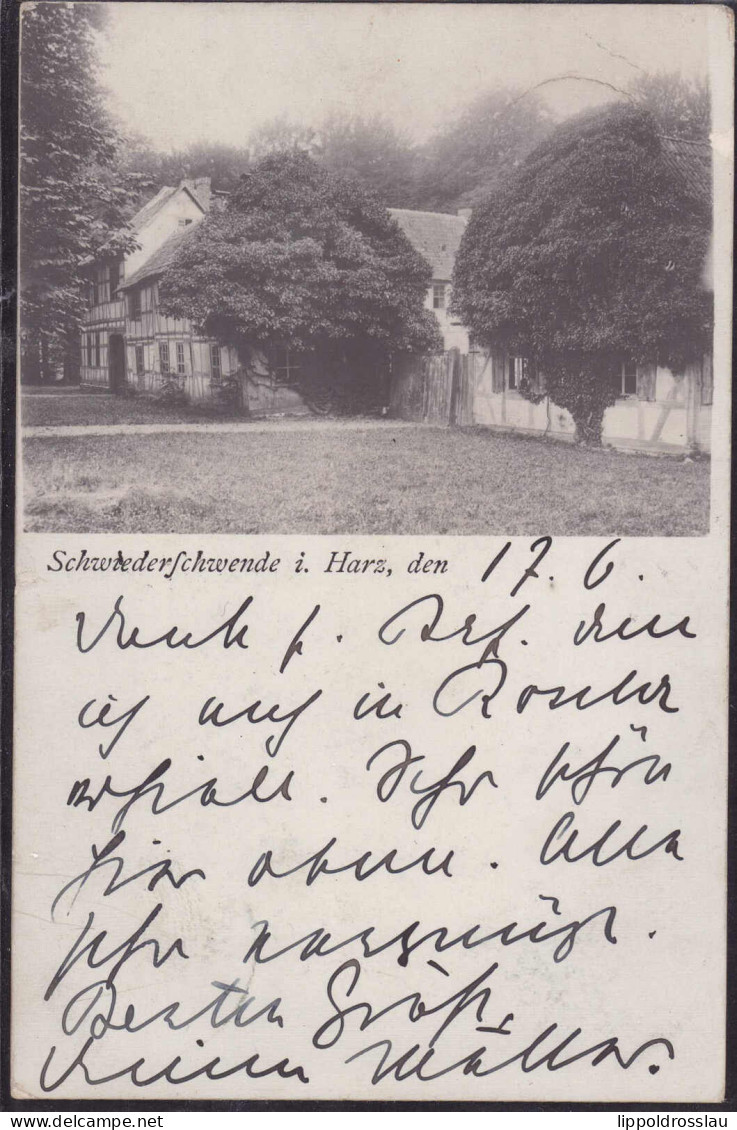 Gest. O-4711 Schwiederschwende Foto-AK 1903, Karte An Gräfin Castell - Sangerhausen