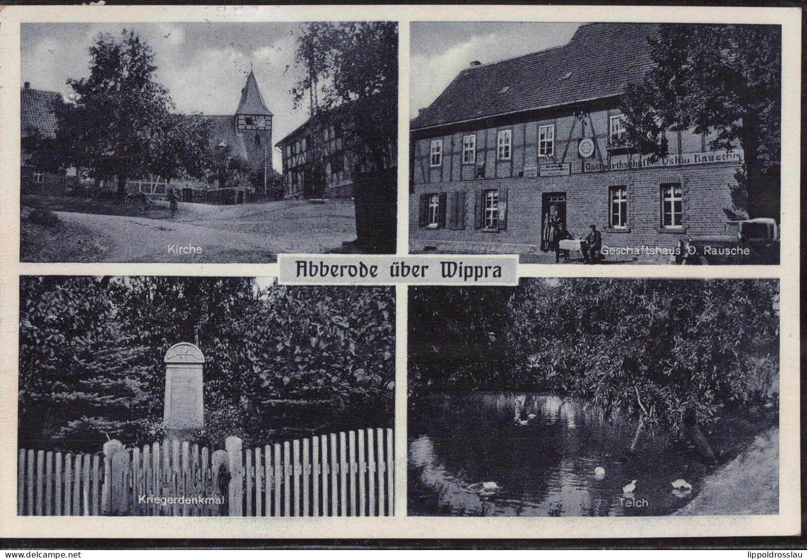 Gest. O-4721 Abberode Gasthaus Rausche 1938 - Sangerhausen