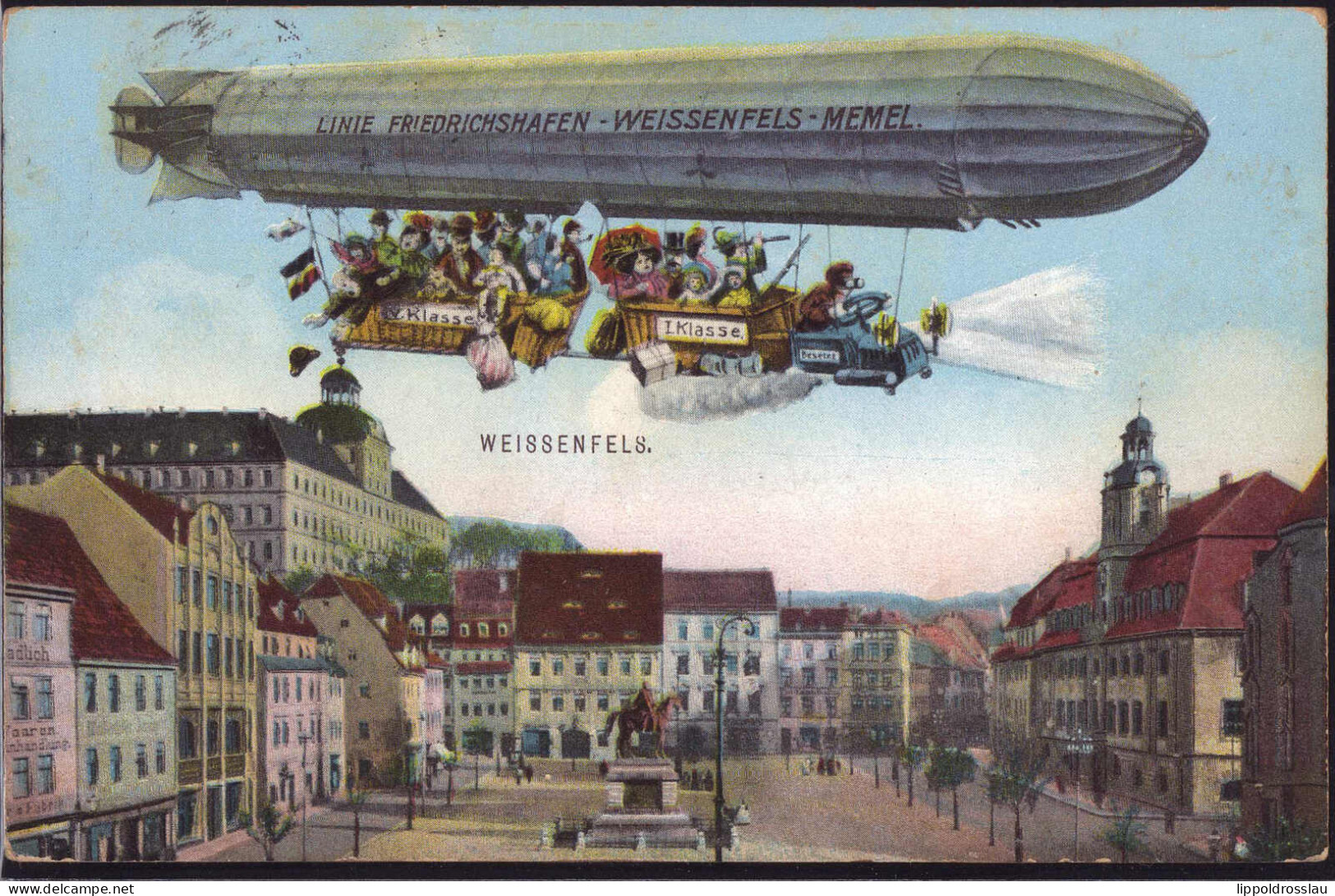 Gest. O-4850 Weißenfels Grüße Aus Dem Zeppelin 1927 - Weissenfels