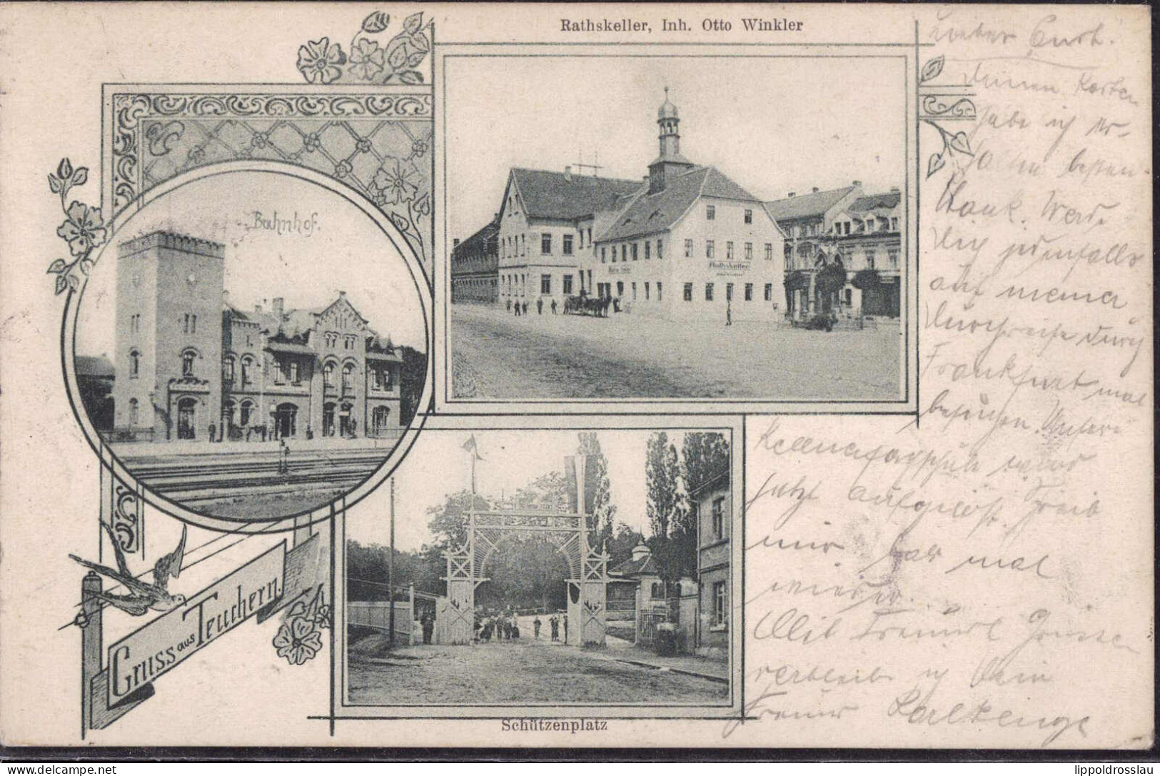 Gest. O-4852 Teuchern Schützenplatz Bahnhof 1906 - Weissenfels