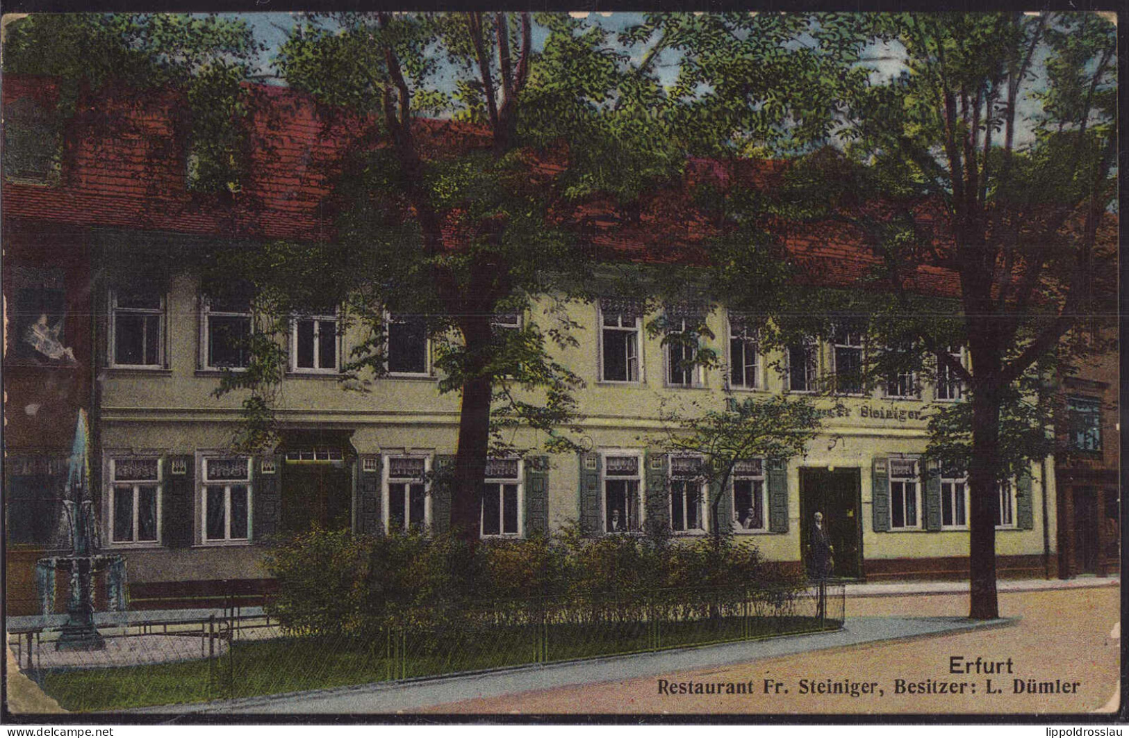 Gest. O-5000 Erfurt Gasthaus Steiniger, Feldpost 1918 - Erfurt