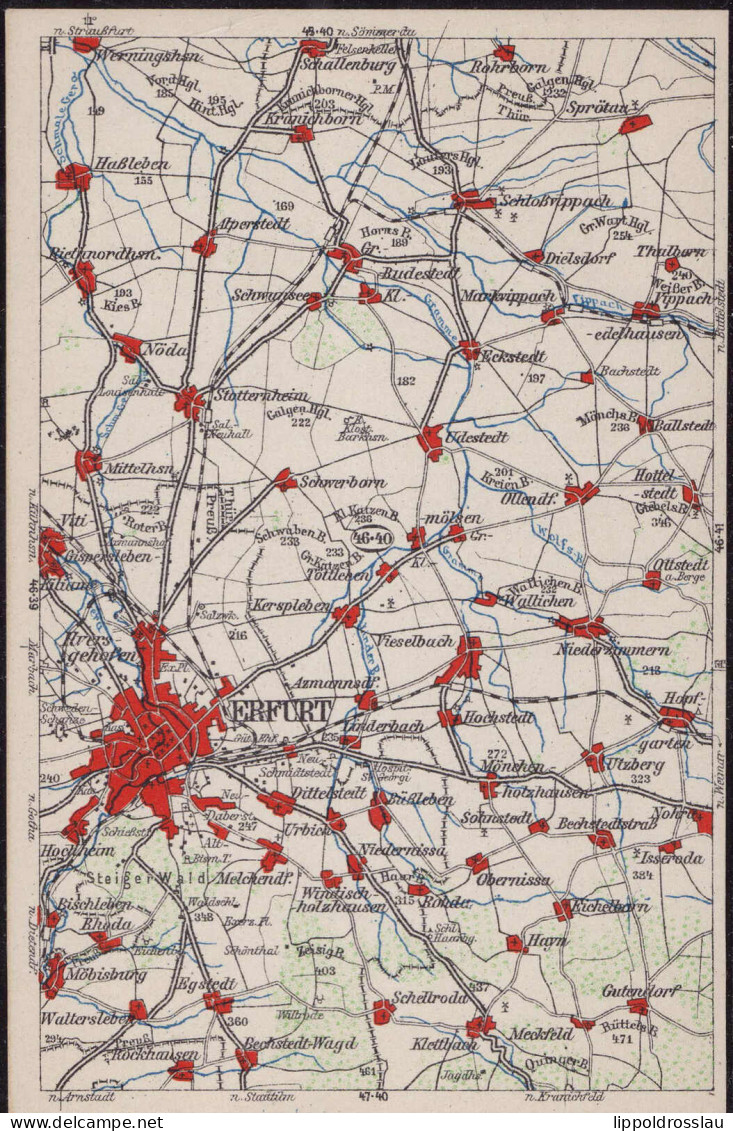 * O-5000 Erfurt Wona-Umgebungskarte 46-40 - Erfurt