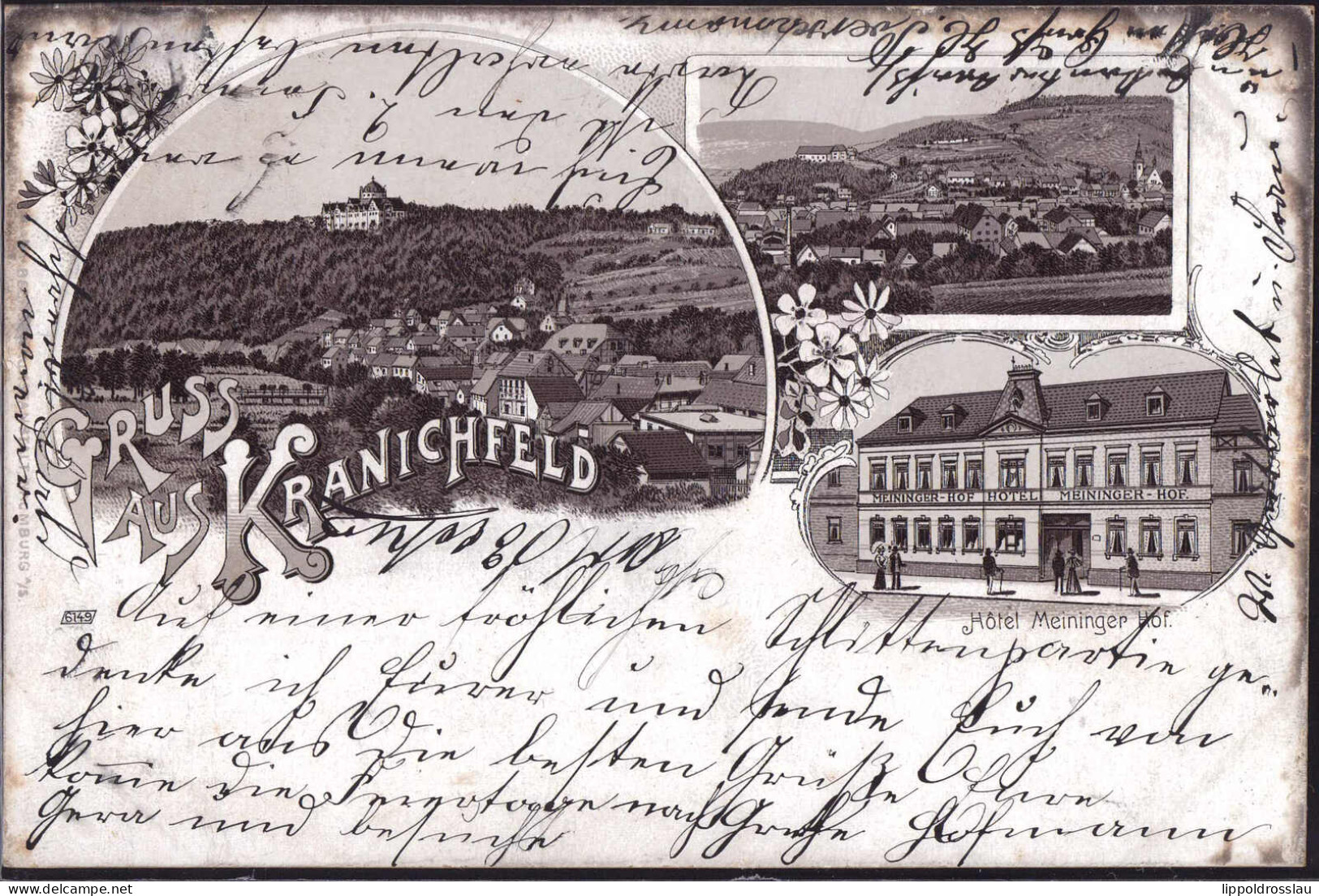 Gest. O-5305 Kranichfeld Gasthaus Hotel Meiniger Hof 1902 - Weimar