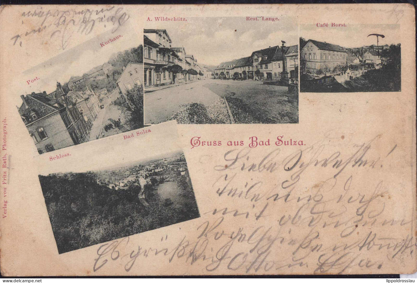 Gest. O-5322 Bad Sulza Gasthaus Wildschütz Restaurant Lange Cafe Borst 1899, Etwas Best. - Apolda