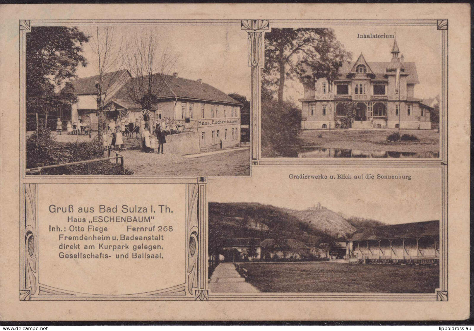 Gest. O-5322 Bad Sulza Haus Eschenbaum 1918 - Apolda