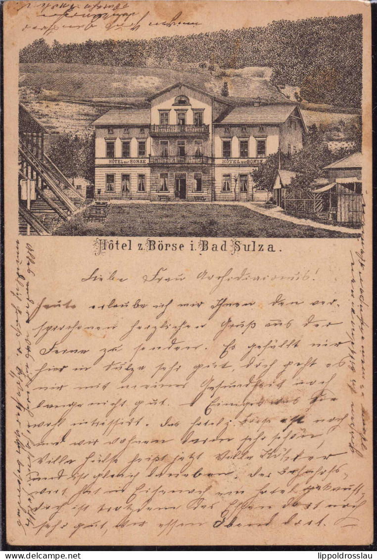 Gest. O-5322 Bad Sulza Hotel Zur Börse Vorläufer 1892, EK 9mm - Apolda