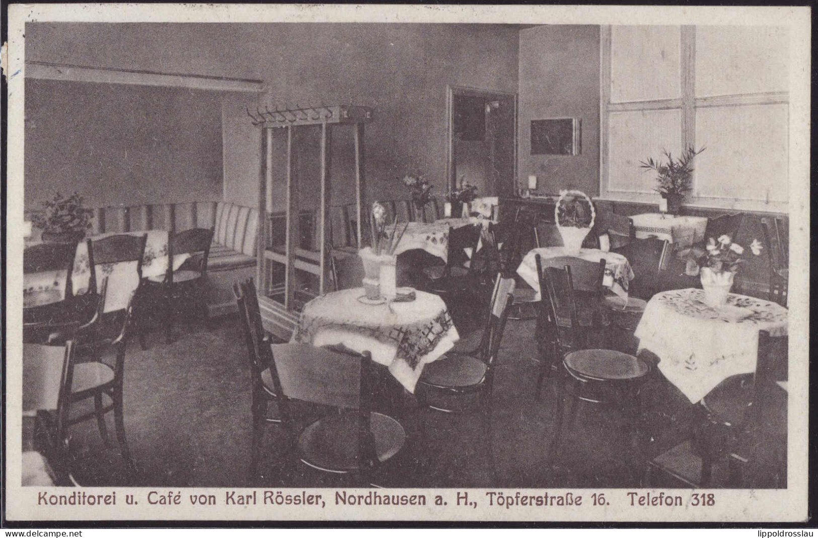 Gest. O-5500 Nordhausen Konditorei Cafe Rössler 1929 - Nordhausen